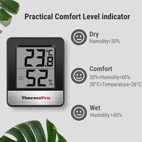 ThermoPro TP49 Digitális Mini Hőmérő és Páramérő - Beltéri Klímafigyelő Készülék Hangulatjelzővel, Fekete 5