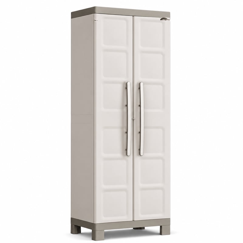 Keter Excellence ormar za odlaganje 68x39x182 cm boja pijeska/taupe - Oštećeno: slomljen element B3, oštećen element B1 - inače (stanje: vidi 2. sliku)