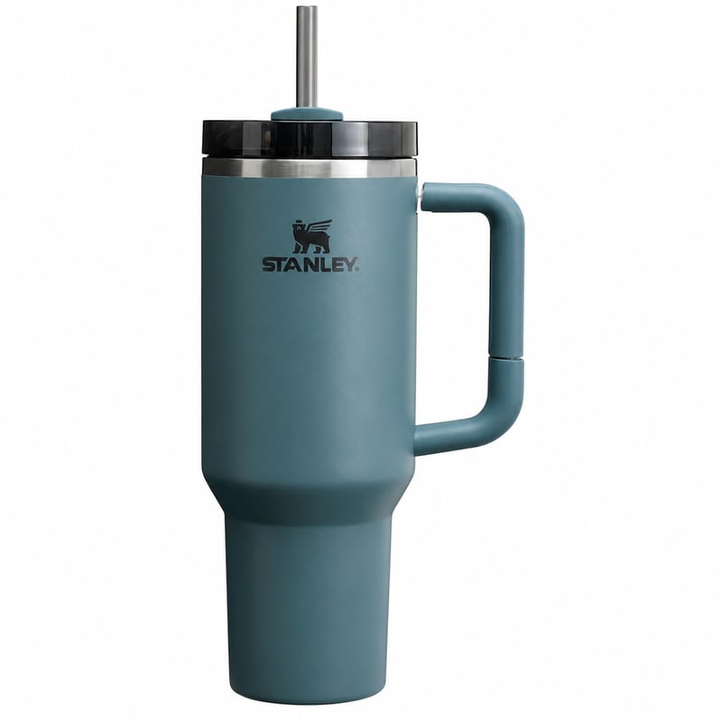 Stanley Quencher H2.0 FlowState termosz szívószállal 1,2 L Blue — hibás, részben működik: fülnél elengedett pont (állapot: lásd a 2. képet)