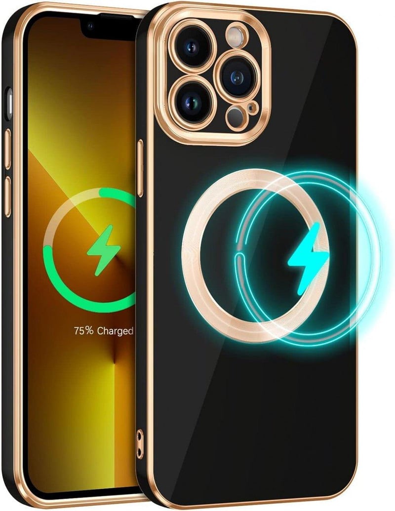 Apple iPhone 13 Pro MagSafe Mágneses Tok Fekete-Rosegold