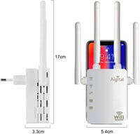 Aigital AC1200 WiFi Jelerősítő Repeater Dual Band 2.4GHz & 5GHz - 200m² Lefedettség, 4x3dBi Antenna, WPS, Ethernet LAN, 45+ Eszköz 7
