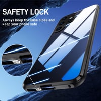 Samsung Galaxy S23 Ultra mágneses tok - 360° védelem, ütésálló fém keret üveggel, fekete 6
