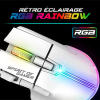 Spirit of Gamer x MK600 Vezeték Nélküli Félmechanikus Gamer Billentyűzet és Egér Szett - Fehér, RGB, 4800 DPI, Újratölthető, PC/PS4/PS5/Xbox 8
