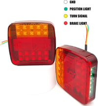 AOJO LED Utánfutó Hátsó Lámpa Szett - 12V Vízálló, ECE Jóváhagyott 7