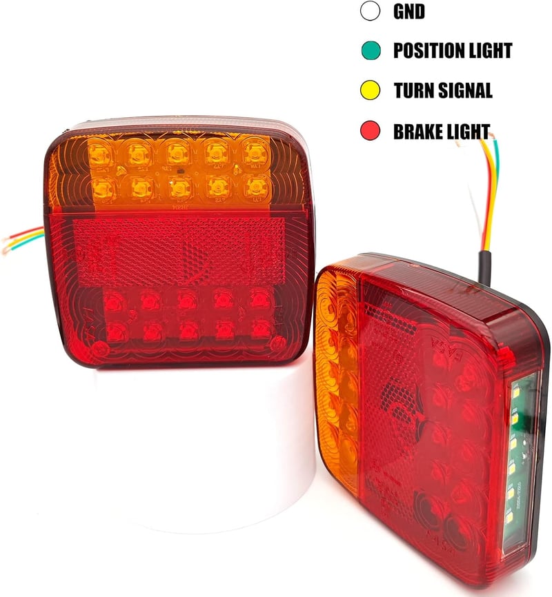 AOJO LED Utánfutó Hátsó Lámpa Szett - 12V Vízálló, ECE Jóváhagyott