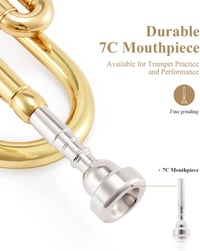 Eastar ETR-380 B-hangolású Trombita Kezdőknek - Réz Hangszer Kemény Tokkal, Tisztító Készlettel, 7C Fúvókával és Kesztyűvel, Arany Színben

 5