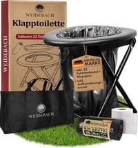 WEIDEBACH Hordozható Kemping WC - Összecsukható, Könnyű, 22 Zacskóval 1