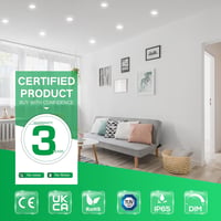 6 db ALUSSO LED Süllyesztett Spotlámpa, 230V, Szabályozható, IP65, 7W, 68mm, Lapos, 3 Színhőmérséklet 6