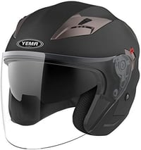 YEMA YM-627 Motoros Sisak Matt Fekete ECE Homológ Dupla Napellenzővel Roller Chopper Bukósisak Férfi Női Felnőtt 2