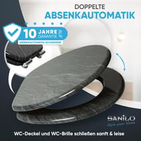 Sanilo Gránit WC Ülőke Ovális Fából - Puha Záródású Mechanizmus, Tartós Zsanérok, Rusztikus Stílus, Egyszerű Szerelés, 2 kg 3