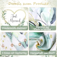Óriás Esküvői Szív Kivágáshoz 200x180cm - Just Married Lepedő 2 Ollóval 3