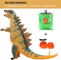 Felfújható Stegosaurus jelmez felnőtteknek - Vicces dinoszaurusz kosztüm Halloweenre 9