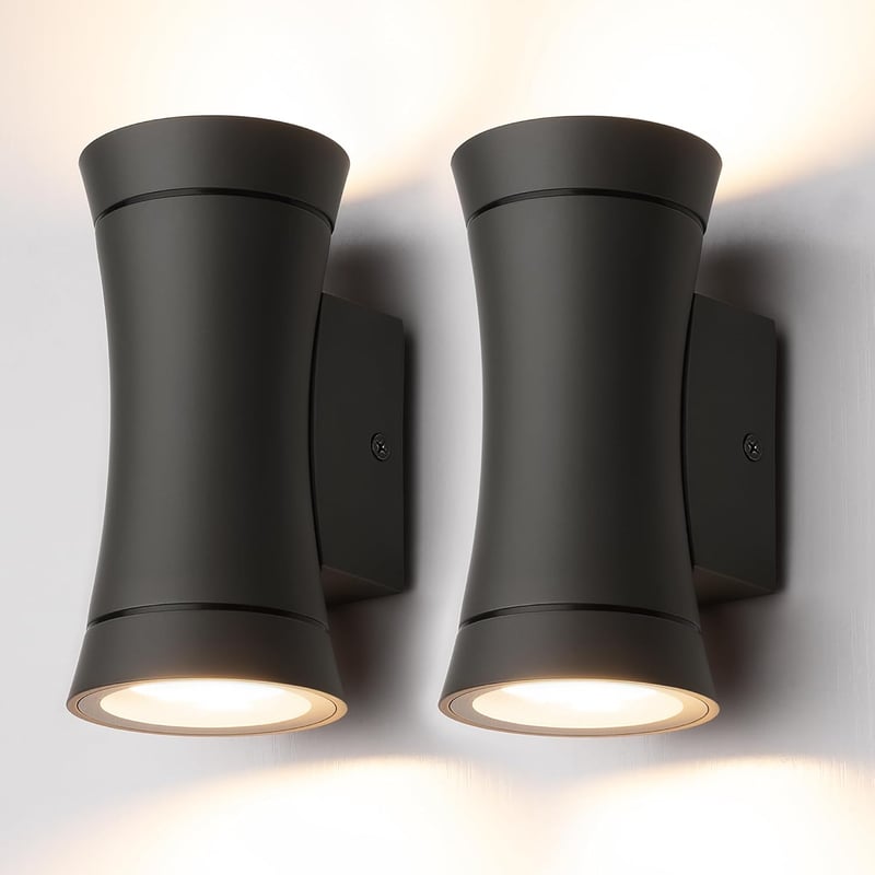 EDISHINE Kétirányú LED Kültéri-Beltéri Fali Lámpa, Sötétszürke Fém, IP44 Vízálló, GU10 Foglalat, Modern Terasz Erkély Világítás