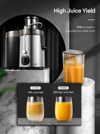 FOHERE 400W hideg préselésű gyümölcs- és zöldségcentrifuga, 65mm-es adagolónyílás, 3 sebesség 7