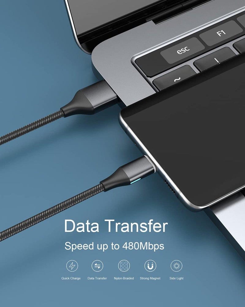 NetDot LED-es USB-A USB-M kábel, 1m, 3db-os csomag - Felújított