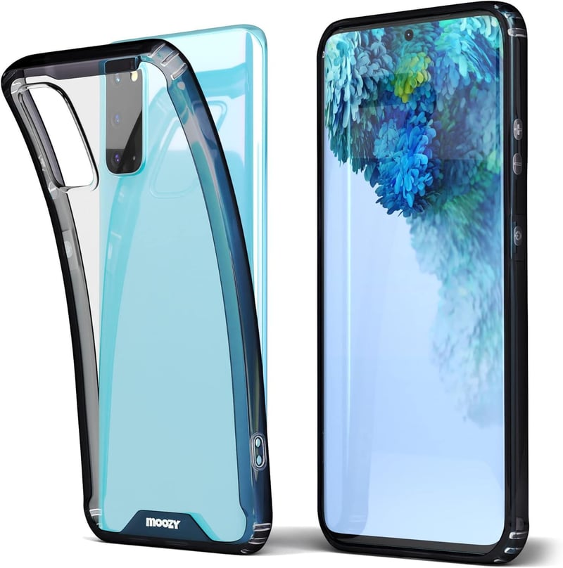 Samsung S20 5G/4G Átlátszó Ütésálló Tok Fekete Kerettel