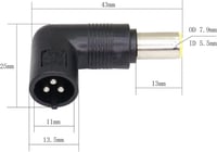 QIANRENON 90 fokos laptop töltő adapter, 7.9x5.5mm, 2db-os csomag 5