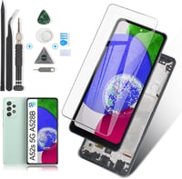 RongZy Samsung Galaxy A52s 5G LCD Kijelző és Érintőképernyő Csere Készlet Kerettel - Fekete Színben, Szerszámokkal, A528B 2021 Modellhez 1