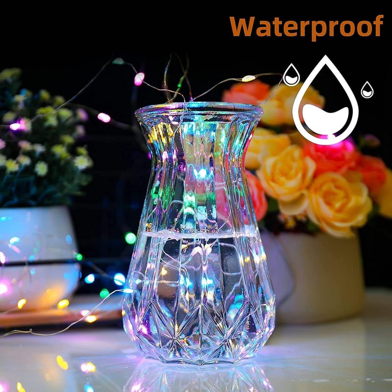 Huayifa LED szalag  6 db - Elemes Mikroégősor 2m 20 LED Multicolor - 3 Világítási Mód - Esküvői, Karácsonyi, Beltéri Dekoráció