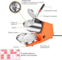 Tosucs 300W Professzionális Jégdaráló Dupla Adagolóval - Automata Kikapcsolás, Rozsdamentes Acél Tál, 143lb/óra Kapacitás Bároknak, Éttermek 2