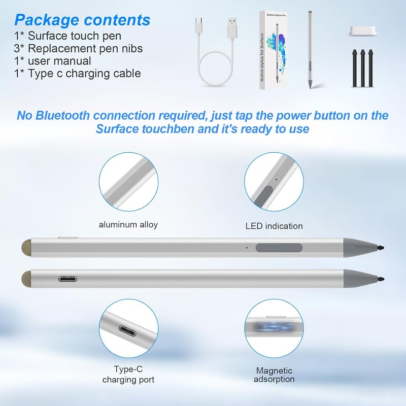 Microsoft Surface Pen - 4096 nyomásérzékeny USB-C-s érintőceruza, mágneses tapadással