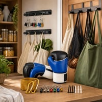 Set za organizaciju doma: 10x kuka za torbe + 2x šina s 4 kuke + šipka + 10x S-kuka 1