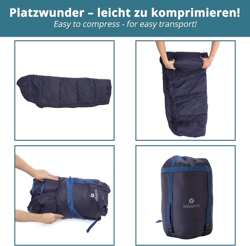 Valuents 3-4 évszakos ultrakönnyű hálózsák 215cm, mikroszálas töltettel + alvómaszk