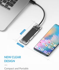 ORICO M.2 NVMe SSD külső ház, 10Gbps USB-C, átlátszó, 2230/2242/2260/2280 méretekhez 5