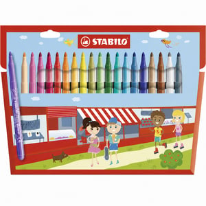 STABILO Power filctoll készlet - szett vegyes színekben, közepes hegyű rostirón, 2 mm-es vonalvastagság (hiányos, 4 db hiányzik) — 26 db-os szett
