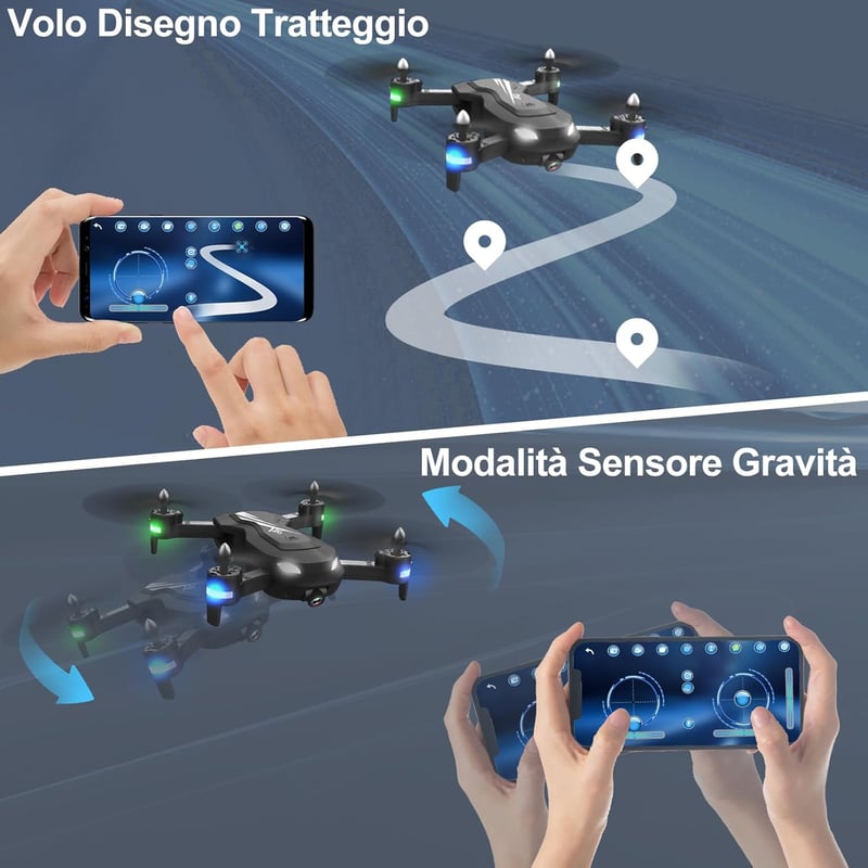 Wipkviey T26 Összecsukható Drón 1080P HD Kamerával - Kezdőknek FPV Élő Képátvitellel, 2 Akkumulátorral és Hordtáskával, Egyérintéses Fel- és