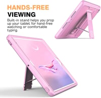 MoKo Virágmintás Rózsaszín iPad Tok - Beépített Képernyővédővel és Állvánnyal, iPad 9/8/7 Generációhoz (10.2"), Ütésálló Védelem 6