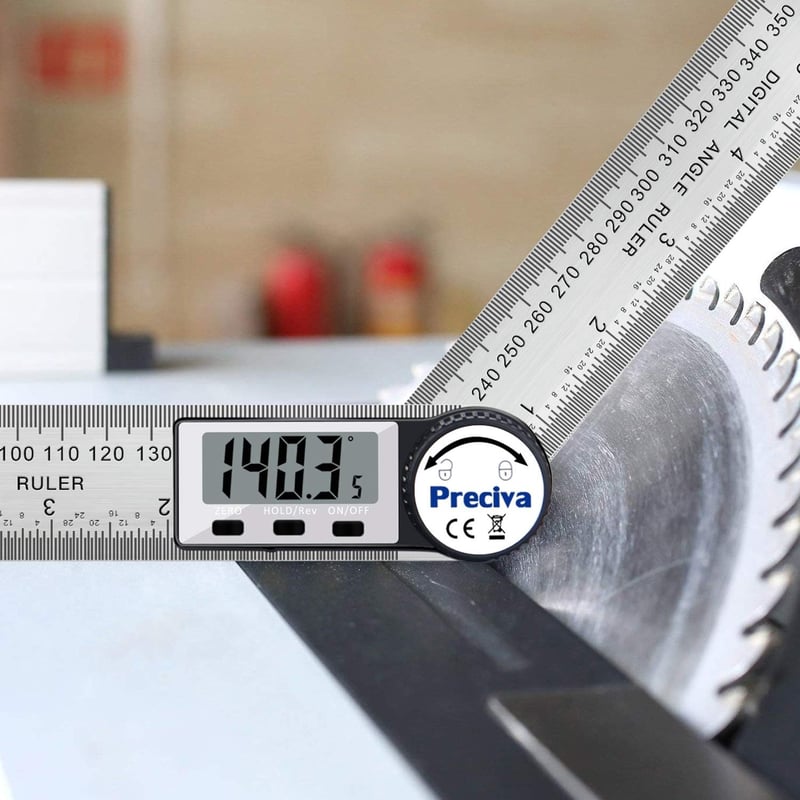 Preciva digitális szögmérő 400mm rozsdamentes acél szögmérő 180° forgatható