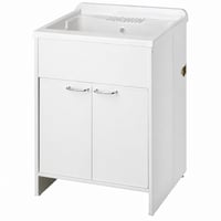 Skrinka pod umývadlo Negrari 9002KAM z PVC, 2-dverová, 60x50x85 cm, biela, na vnútorné aj vonkajšie použitie — poškodená (stav: pozri 2. obrázok) 1