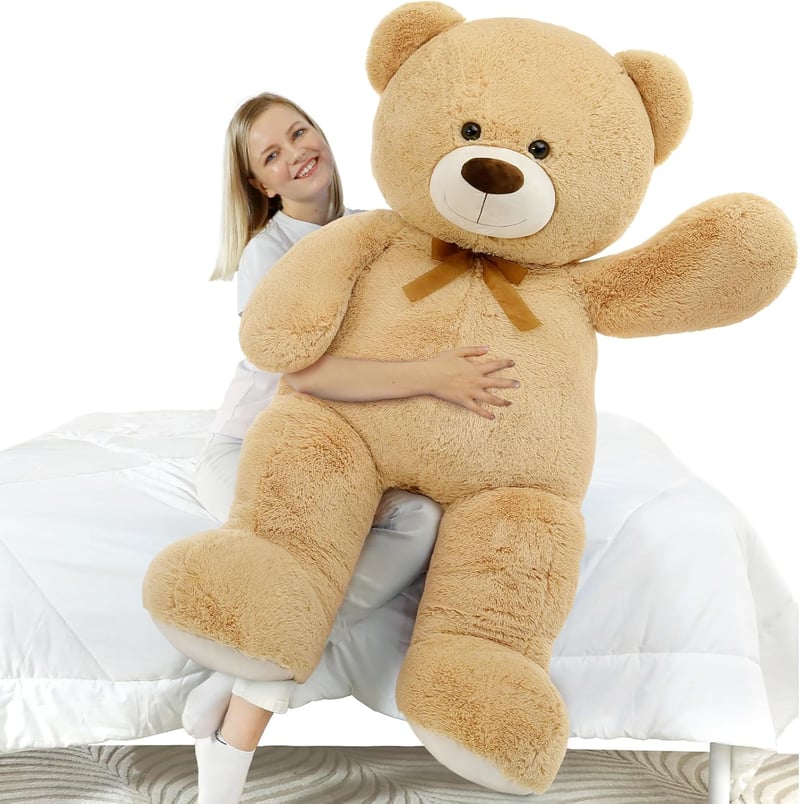 MorisMos Óriás Plüssmackó 130 cm - XXL Puha Barackszínű Teddy Maci, Ölelésre Tökéletes Ajándék Gyerekeknek, Lányoknak, Pároknak