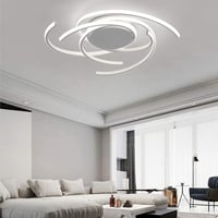 minifair Modern LED Mennyezeti Lámpa Távirányítóval - Spirál Virág Dizájn, Fehér, Fényerőszabályozható, Konyhasziget és Étkezőasztal Világít 4