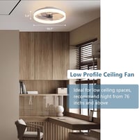 MOSSCO Mennyezeti Ventilátor LED Világítással - Távirányítós, Szabályozható Fényerő, 3 Színhőmérséklet, 6 Fokozat, Modern, Csendes, Fehér, 5 6