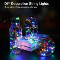 Huayifa LED szalag  6 db - Elemes Mikroégősor 2m 20 LED Multicolor - 3 Világítási Mód - Esküvői, Karácsonyi, Beltéri Dekoráció 4