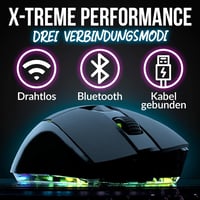 KLIM Blaze X RGB Vezeték Nélküli Gamer Egér - Újratölthető, Töltőállomással, 12000 DPI, PC/PS5/PS4/Mac Kompatibilis, Fekete 2
