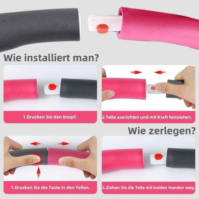 Dream Loom szétszedhető súlyozott hullahoppkarika felnőtteknek - Profi zsírégető edzőeszköz