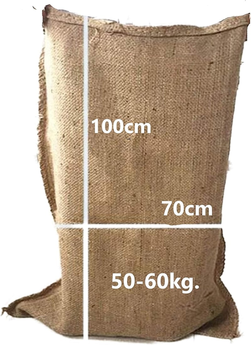 Óriás juta zsák 6 db - 70x100cm - növényvédő, kávé újrahasznosító, krumplis zsák, homokzsák