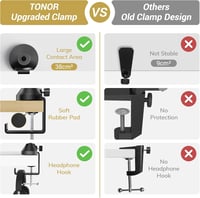 Blue Yeti mikrofonállvány: állítható TONOR boom kar nagy popszűrővel, univerzális adapterrel 3