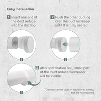 Vent Systems Szellőzőcső Szűkítő Adapter 150-100 mm - Fehér Műanyag Légcsatorna Átalakító HVAC Rendszerekhez, Könnyen Szerelhető 3