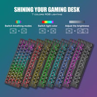 RedThunder 60% RGB Vezetékes Gamer Billentyűzet és Egér Szett, 62 Gombos, DE Kiosztás, 7200 DPI Kompakt Egér, 6 Gombos Optikai Játékos Szett 3