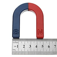 Piros-kék U alakú patkómágnes, 60mm-es, fizikai kísérletekhez 5
