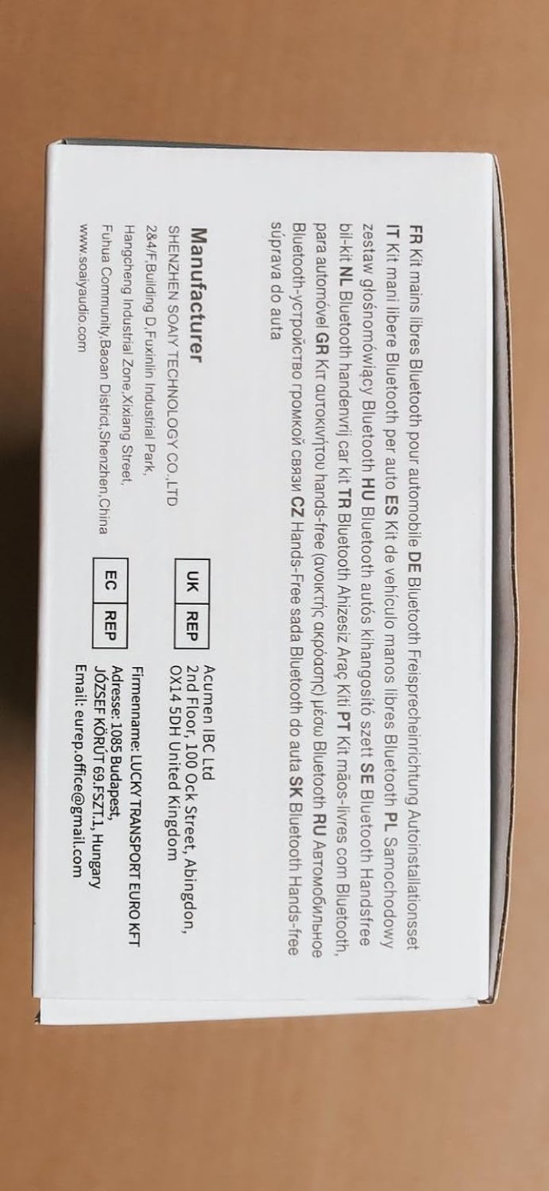 SOAIY S61 Autós Bluetooth Kihangosító - Napellenzőre, Hangvezérléssel