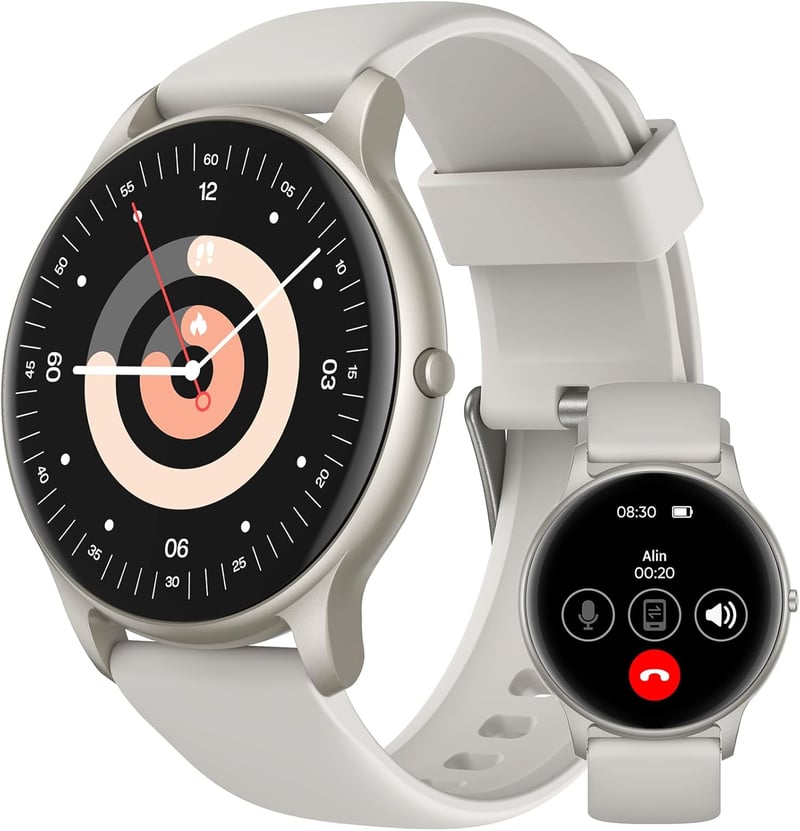 AGPTEK Okosóra Telefonos Funkcióval - 1,3" Fitness Tracker 100+ Sportmóddal, Ezüst