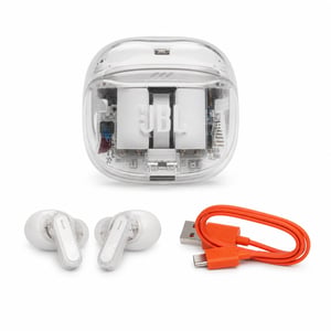 JBL Tune Flex 2 Ghost True Wireless Bluetooth fülhallgató ANC IP54 fehér, megbontott/sérült töltőtokkal használt