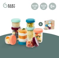 Babymoov Babybols üvegtároló bébiétel készítéshez és fagyasztáshoz - 4x220ml + 4x100ml tárolóedény + receptkönyv, BPA-mentes, mosogatógépben 3