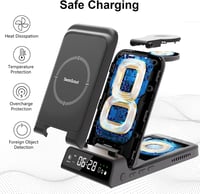 SwanScout 3az1-ben iPhone Apple Watch AirPods Pro vezeték nélküli töltőállomás fekete 13