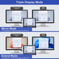 Surface Pro 9 Dokkoló - 4K HDMI, Thunderbolt 4, USB, SD/TF - Tripla Kijelző Támogatás 3